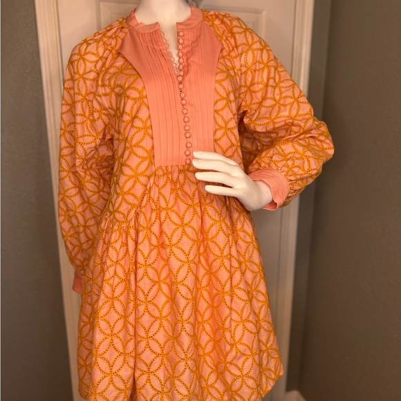 Roill Women A-Line Lace Loose. Baroque Button Down Long Sleeve Dressss.  #119 - Picture 2 of 14